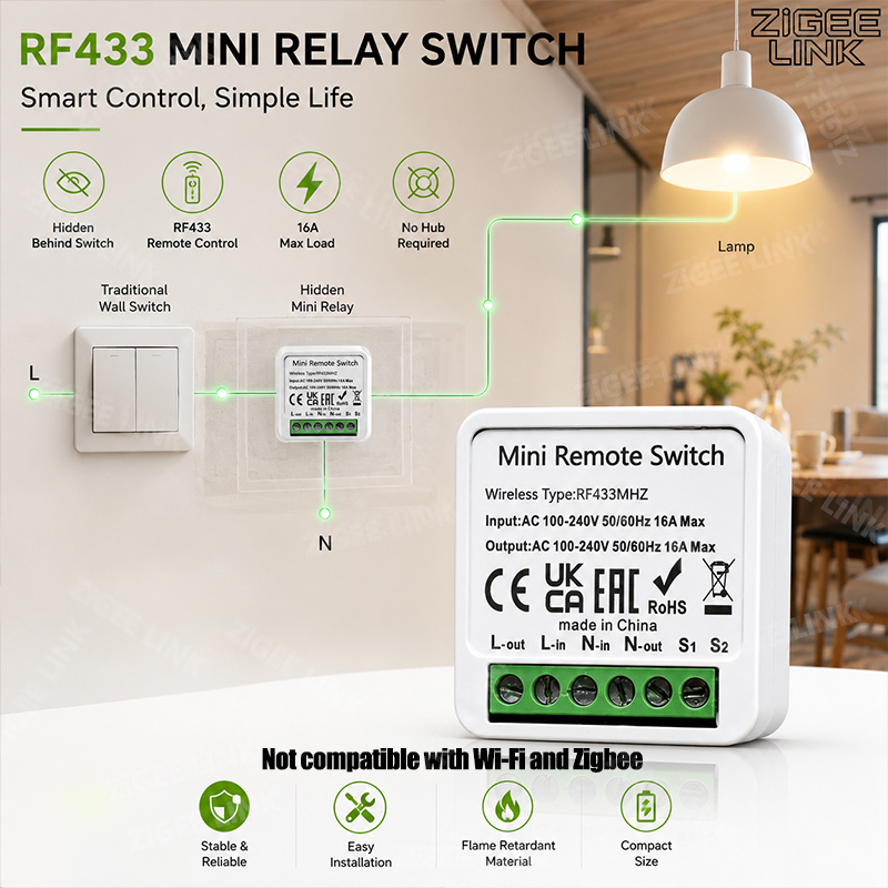 RF433MHz 16A Mini Smart Relay  - Home Automation Systems Diy recensie en prijs